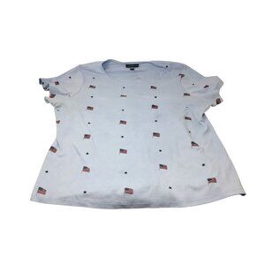 KAREN SCOTT (KS) WOMENS AMERICAN FLAG TEE SHIRT SIZE 2X
